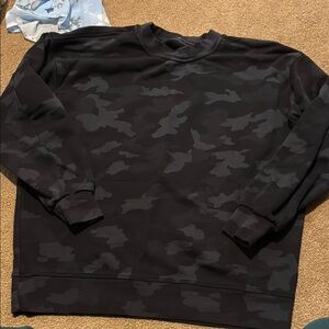 Black Camo Crewneck Sweater - Women